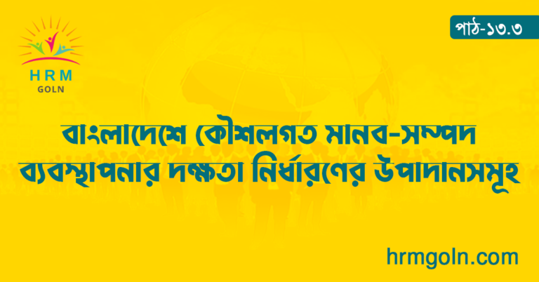 বাংলাদেশে কৌশলগত মানব-সম্পদ ব্যবস্থাপনার দক্ষতা নির্ধারণের উপাদানসমূহ
